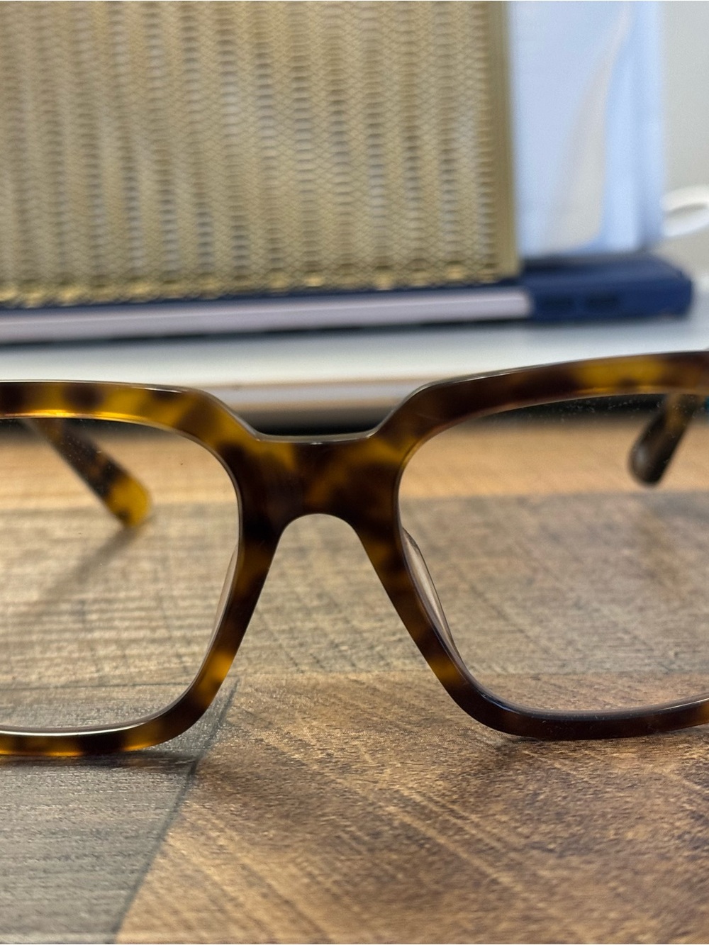 GLAS Tortoiseshell Square Frame Eyeglasses - 1.0 Designed in Sweden - Picture 2 of 6